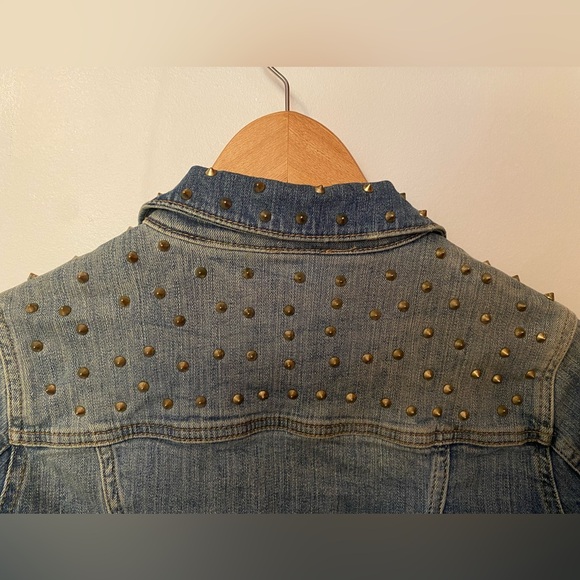 Zara Basic Spiky Studded Jean Jacket - New Without Tags - Picture 6 of 6